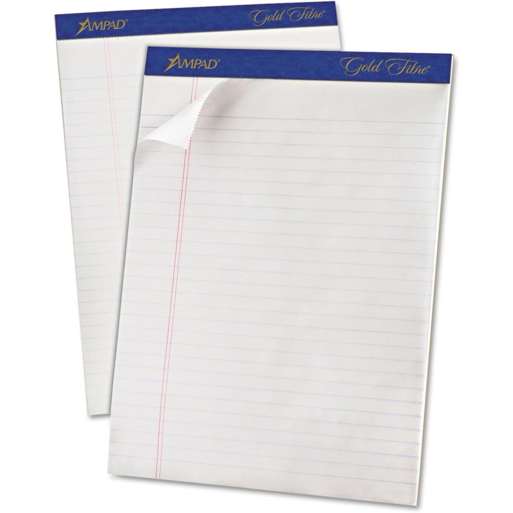 image:imageAmpad 20070R 20070 Gold Fibre Pads 8 12 x 11 34 White 50 Sheets Pack of 12