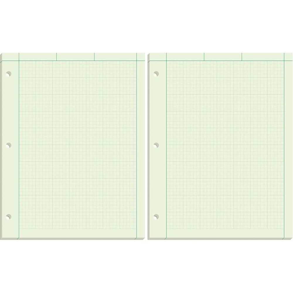 image:imageAmpad 42142 Computation Pad Greentint Paper 85 x 11 5 x 5 Rule 3Hole Punched 100Sheets 1Each812 W x 11 L Pack of 2