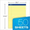 Ampad 20222 Perforated Writing Pad, 8 1/2 x 11 3/4, Canary, 50 Sheets (Pack of 12)