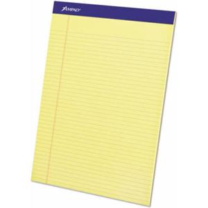 Ampad 20222 Perforated Writing Pad, 8 1/2 x 11 3/4, Canary, 50 Sheets (Pack of 12)