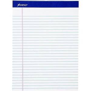 Ampad Perforated Pad, 8-1/2 x 11-3/4, White, Legal Ruling, 50 Sheets per Pad (20-360)