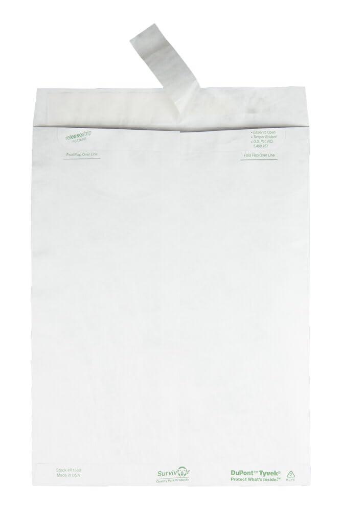 image:imageQuality Park Survivor Shipping Envelopes 10 x 13 Made with Strong Lightweight DuPont Tyvek Material FlapStik Peel and Seal Closure 50Box QUAR1582