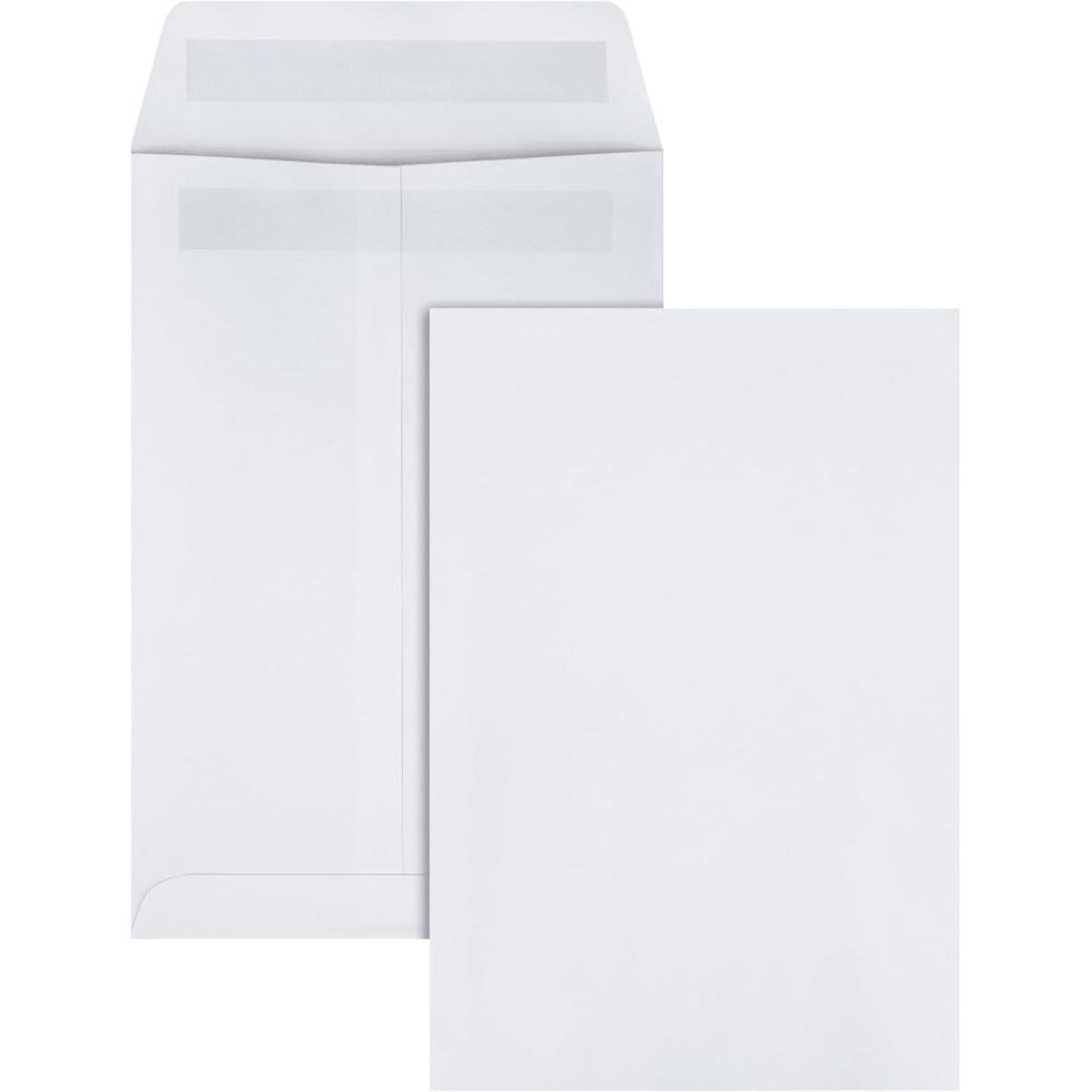 image:imageQuality Park 6 x 9 Catalog Mailing Envelopes RediSeal Self Seal Envelope Closure 28 lb White Wove Paper 100 per Box QUA43117One Size