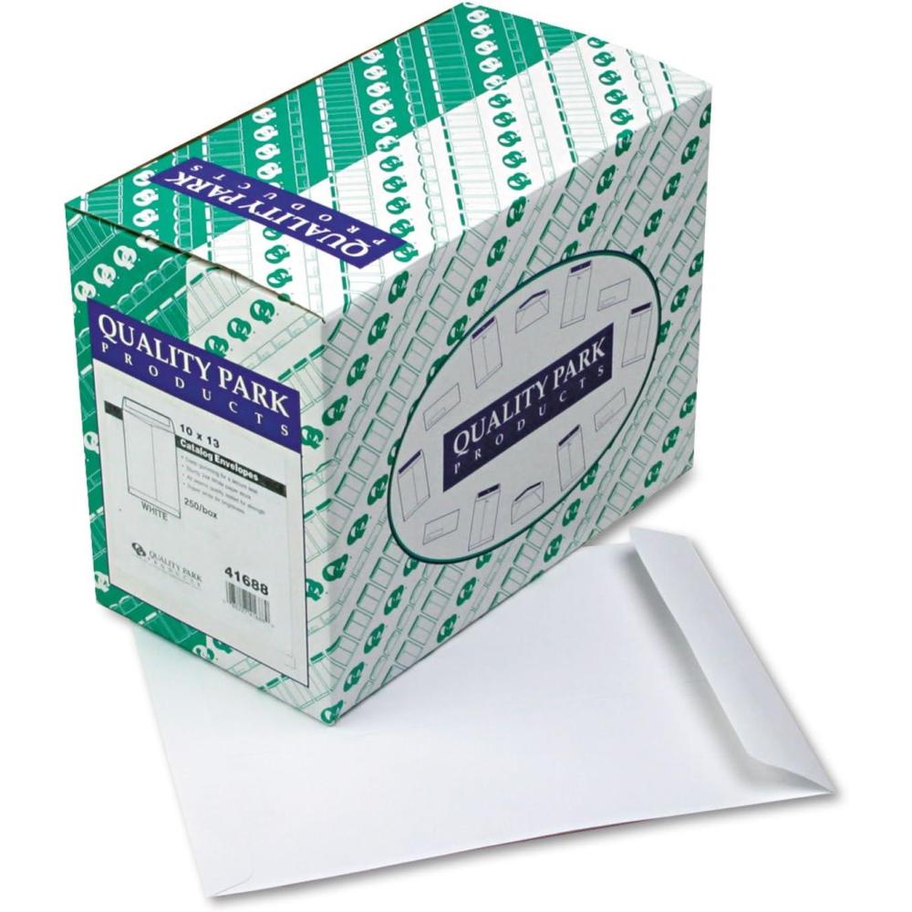 image:imageQuality Park Catalog Envelopes Gummed White 10 x 13 250 per Box QUA41688