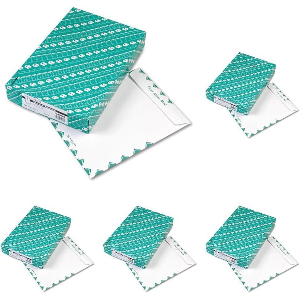 image:imageQuality Park Catalog Envelopes RediSeal First Class Border 10 x 13Inches White Box of 100 54395One Size Pack of 5