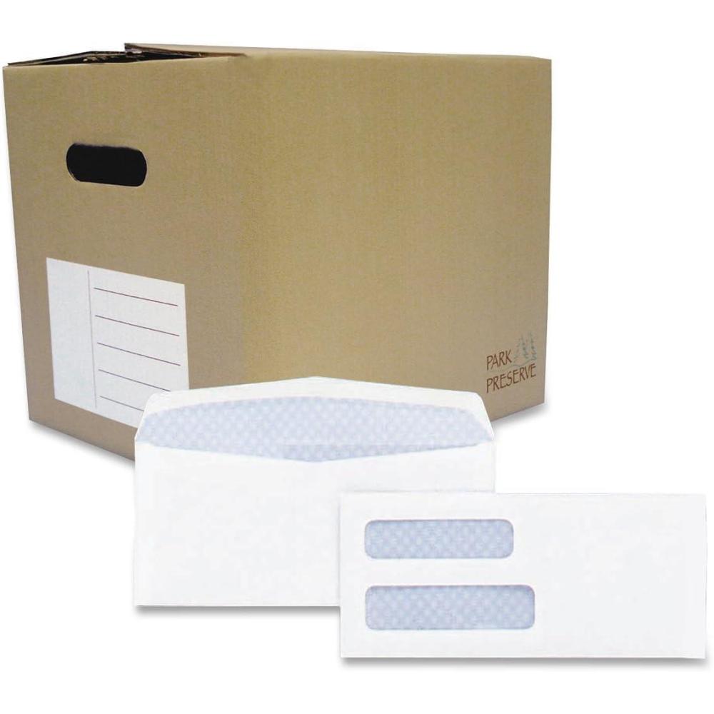 image:imageQuality Park Double Window SecurityTinted Check Envelope 8 58 Commercial Flap Gummed Closure 363 X 863 White 1000box