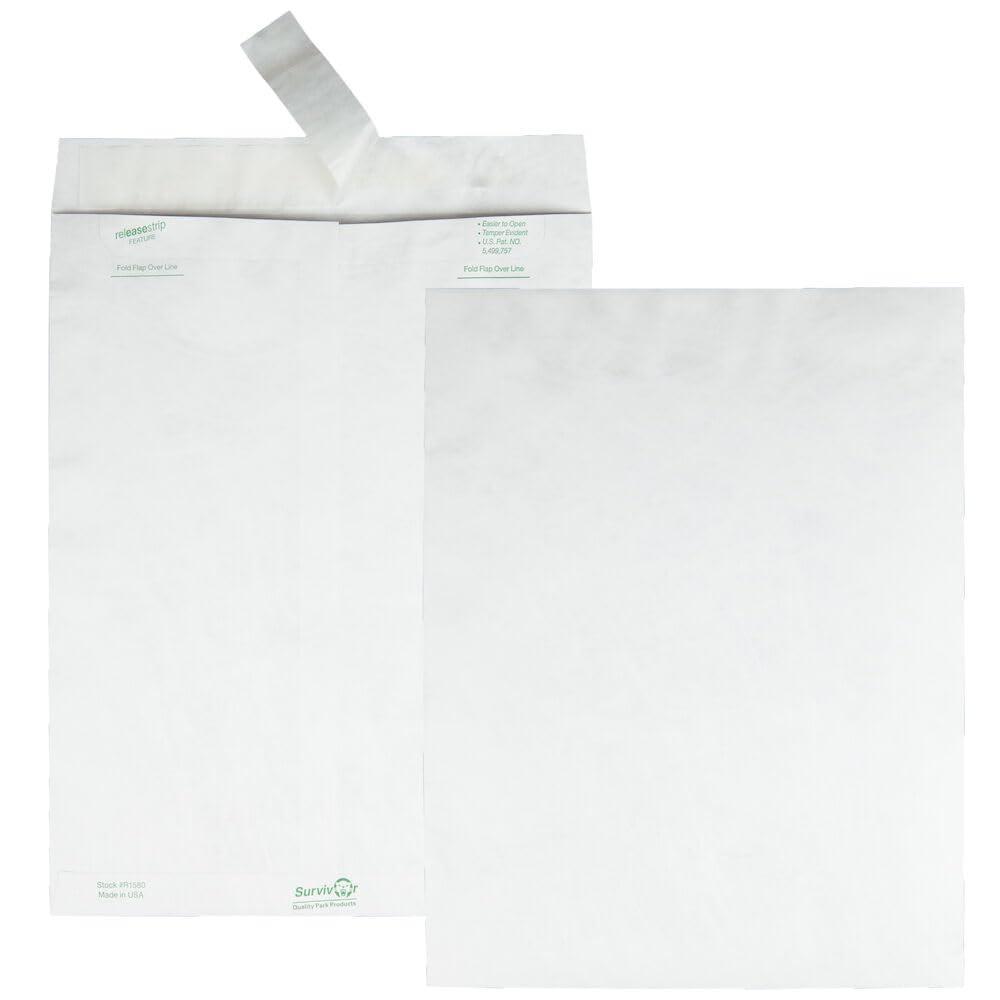 image:imageQuality Park Survivor Shipping Envelopes 10 x 13 Made with Strong Lightweight DuPont Tyvek Material FlapStik Peel and Seal Closure 50Box QUAR1582