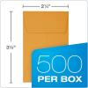 Quality Park #1 Coin Envelopes, 2 1/4 x 3 1/2, Gummed, Small Parts, Jewelry & Seed Envelopes for Garden, Office, 24 lb Kraft, 500 per Box (QUA50160)(2 1/4 x 3 1/2 (Pack of 10))