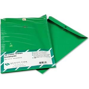 Quality Park 38736 Fashion Color Clasp Envelope, 9 x 12, 28lb, Yellow (Pack of 10)(Green)
