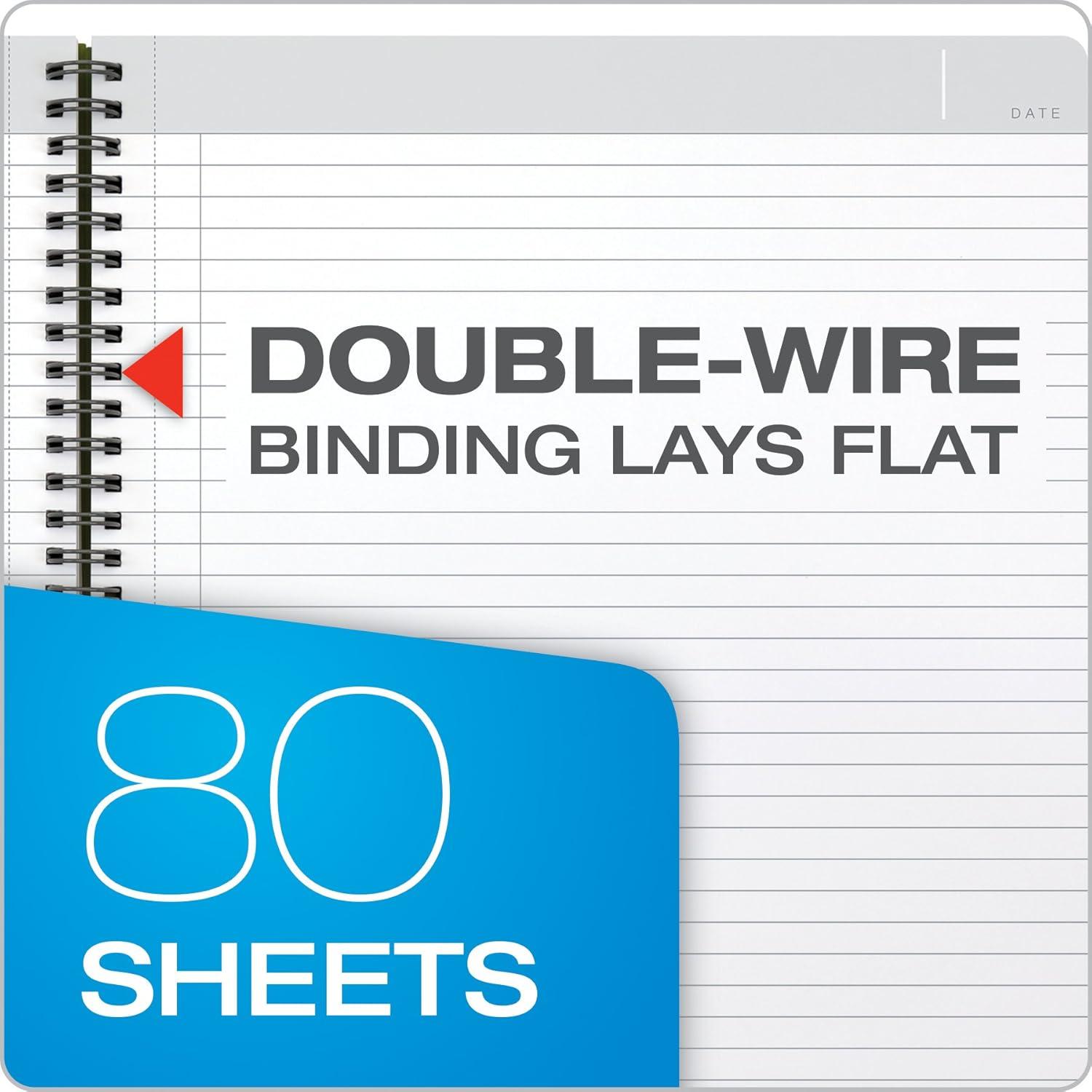 image:imageOxford Idea Collective Professional Notebook Double WireO 9 12 x 6 58 Ruled 80 Sheets Gray 57013IC