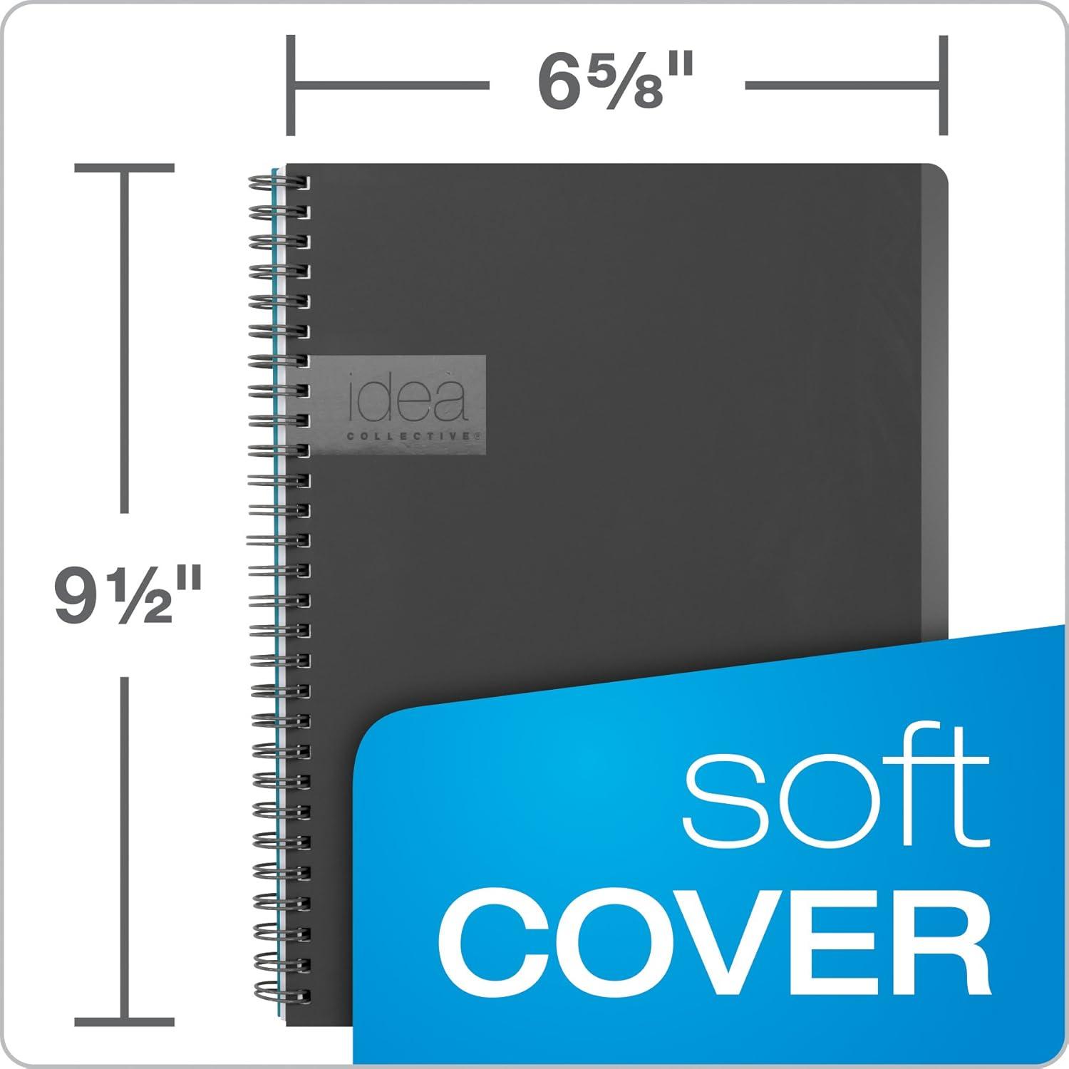 image:imageOxford Idea Collective Professional Notebook Double WireO 9 12 x 6 58 Ruled 80 Sheets Gray 57013IC