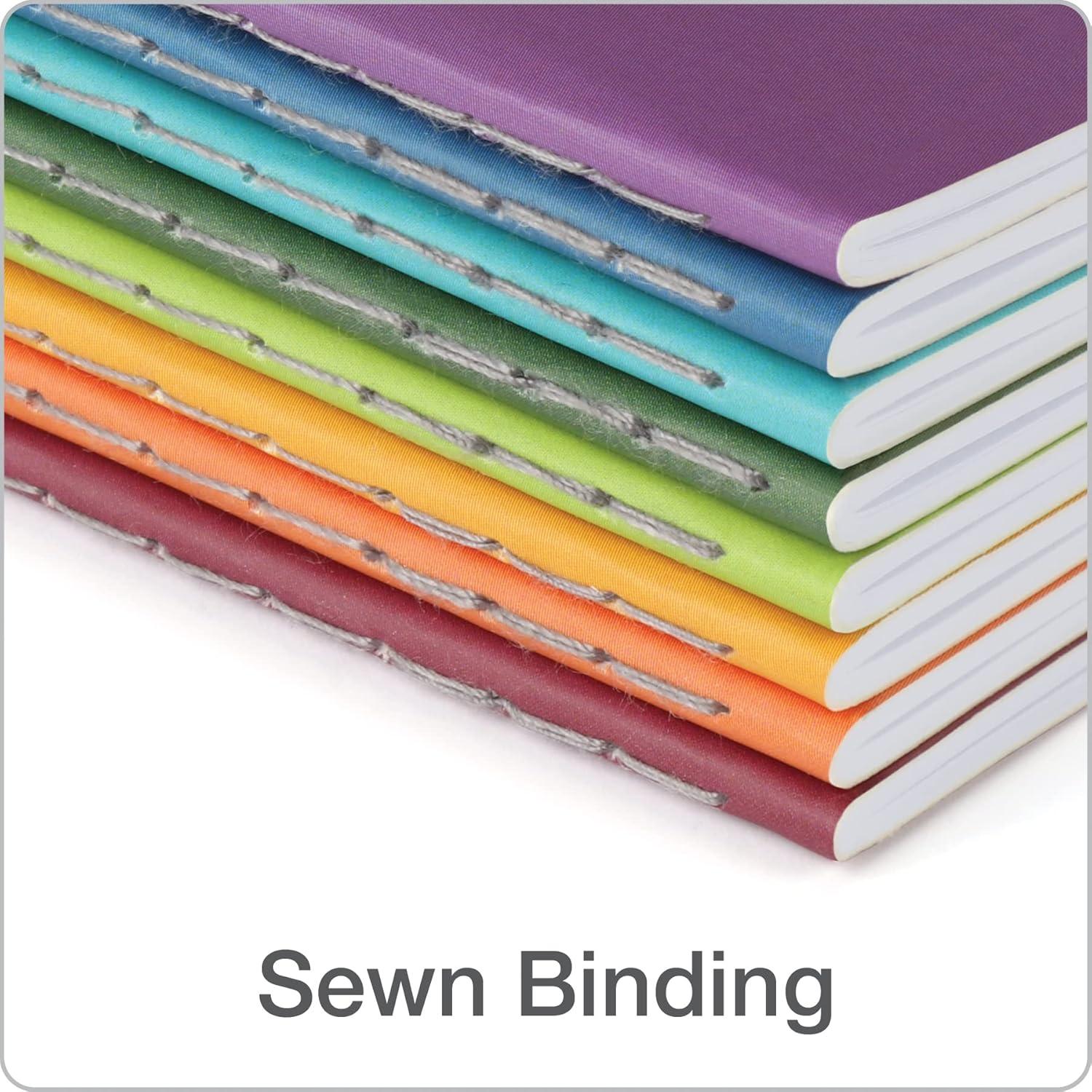image:imageOxford Mini Journals 8 Pack of 4 x 6 Notebooks Includes Charcoal Gray Storage Box 48 Lined Pages Stitch Binding Assorted Colors 89770