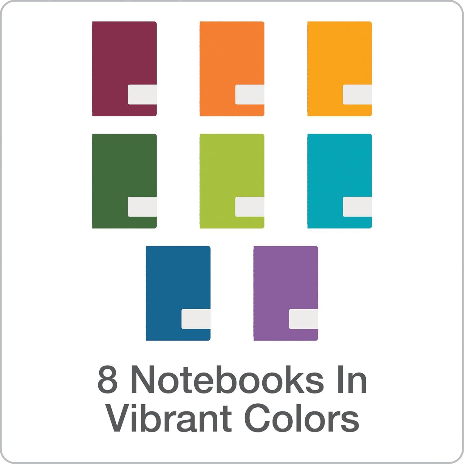 image:imageOxford Mini Journals 8 Pack of 4 x 6 Notebooks Includes Charcoal Gray Storage Box 48 Lined Pages Stitch Binding Assorted Colors 89770