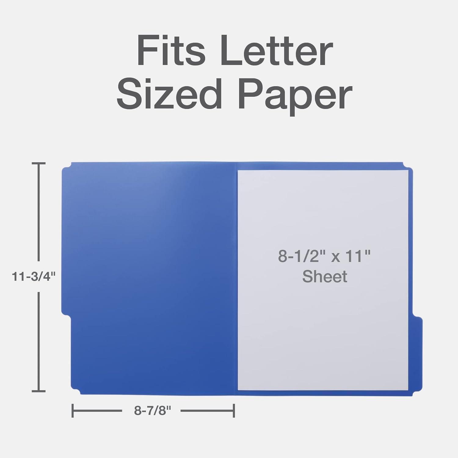 image:imageOxford Poly File Folders 24 Pack of Plastic File Folders 13 Cut Tabs for Letter Size Papers Blue Red Orange Light Blue Green Black 520046