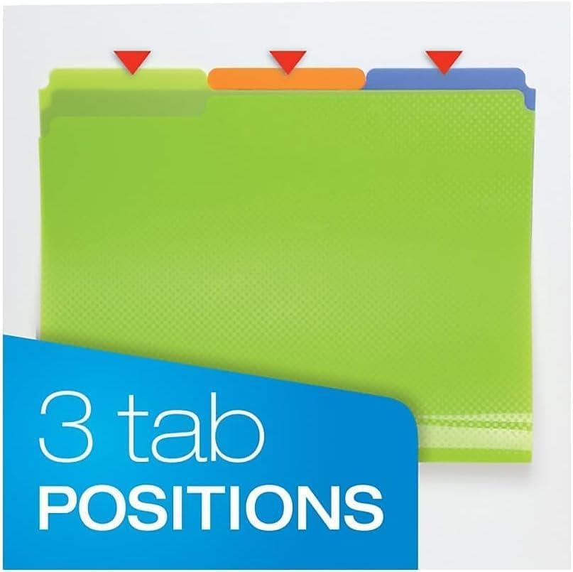 image:imageOxford Poly File Folders 24 Pack of Plastic File Folders 13 Cut Tabs for Letter Size Papers Blue Red Orange Light Blue Green Black 520046