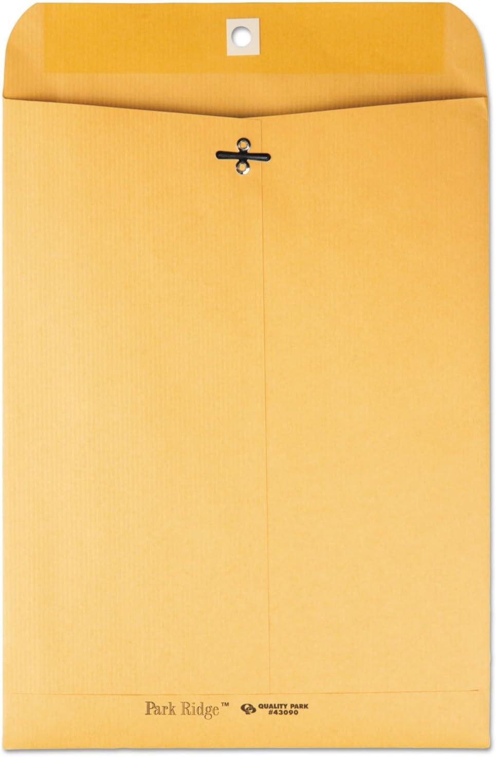 image:imageQuality Park Clasp Envelopes Gummed Brown Kraft 9 x 12 100 per Box QUA43090