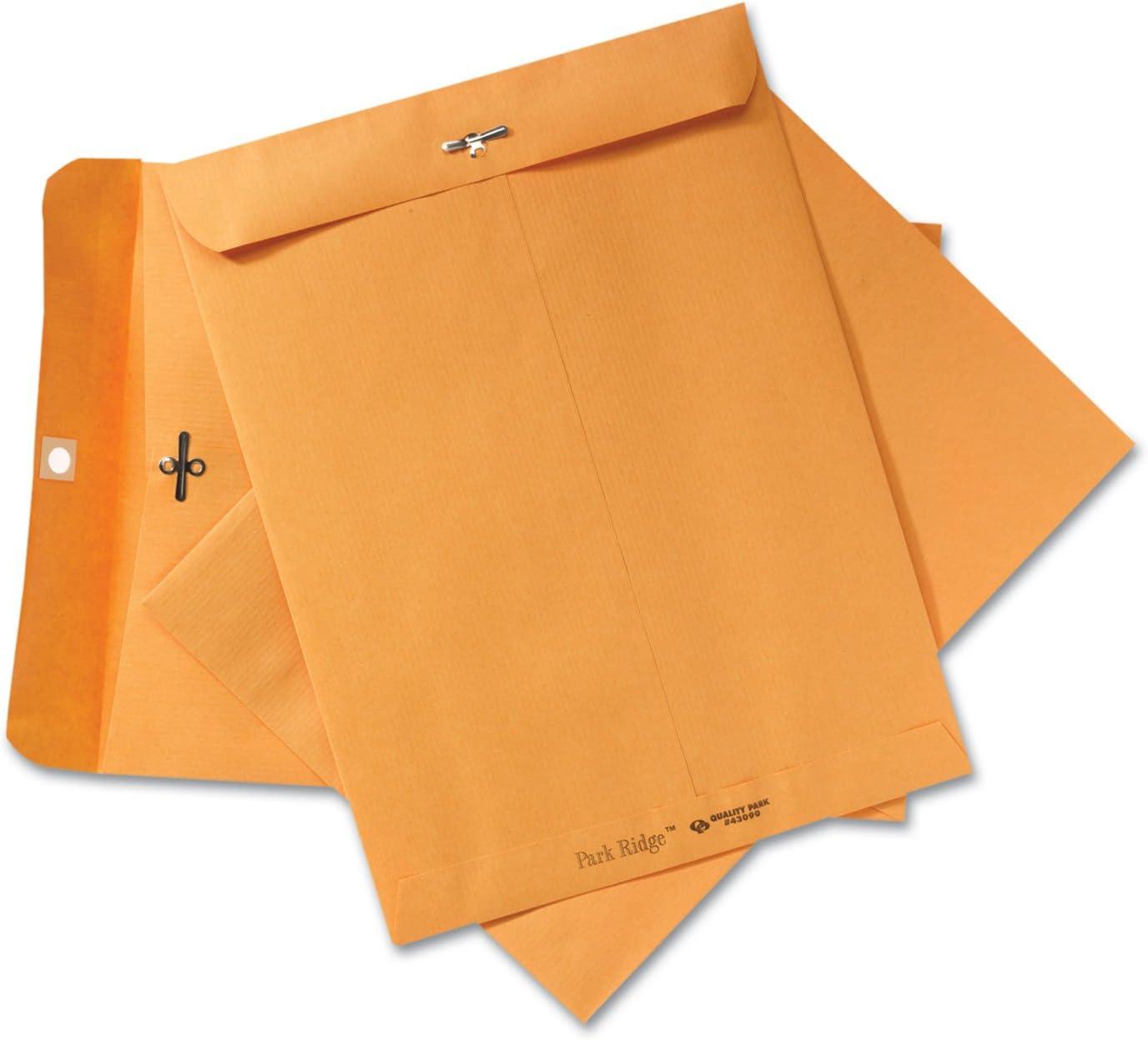 image:imageQuality Park Clasp Envelopes Gummed Brown Kraft 9 x 12 100 per Box QUA43090