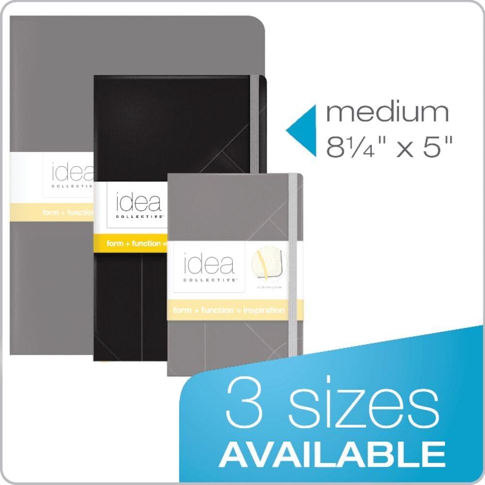 image:imageTops Oxford Idea Collective Hardcover Journal 5 x 814 Lined Pages Black Embossed Cover Cream Paper Interior Pocket 240 Pages 56872Medium 814 x 5