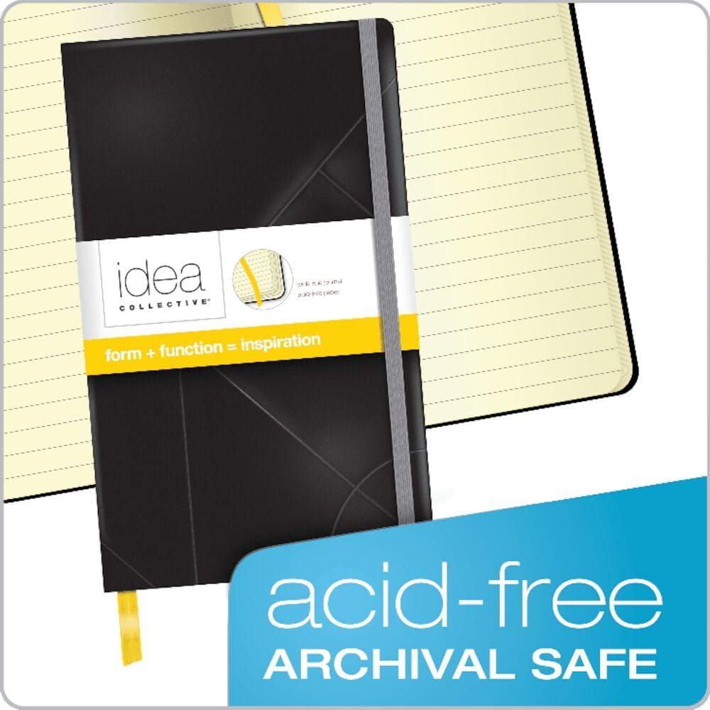 image:imageTops Oxford Idea Collective Hardcover Journal 5 x 814 Lined Pages Black Embossed Cover Cream Paper Interior Pocket 240 Pages 56872Medium 814 x 5