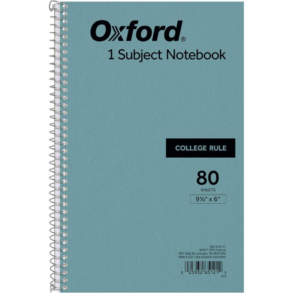 image:imageOxford Kraft Cover Notebook 95 x 6 Inches College Rule 80 Sheets Each Blue Covers Box of 24 65121