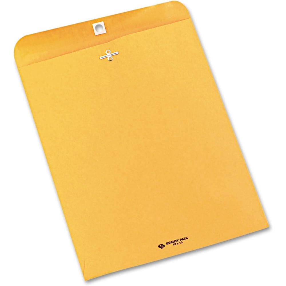 image:imageQuality Park 9 x 12 Clasp Envelopes with Deeply Gummed Flaps Great for Filing Storing or Mailing Documents 28 lb Brown Kraft 250 per Box 3759010x13