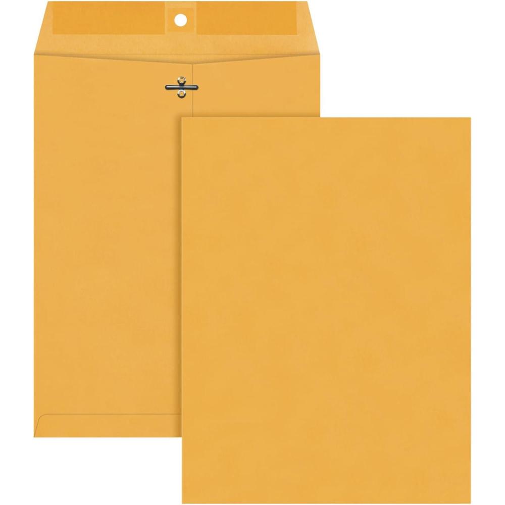 image:imageQuality Park 9 x 12 Clasp Envelopes with Deeply Gummed Flaps Great for Filing Storing or Mailing Documents 28 lb Brown Kraft 250 per Box 375909x12