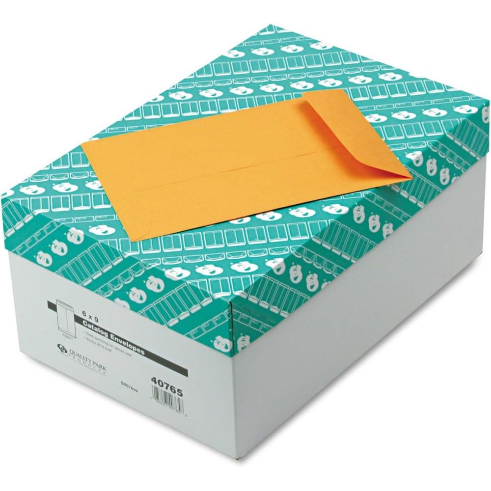 image:imageQuality Park Catalog Envelope 6 x 9 Inches Brown Kraft Carton of 100 40767 500 Count