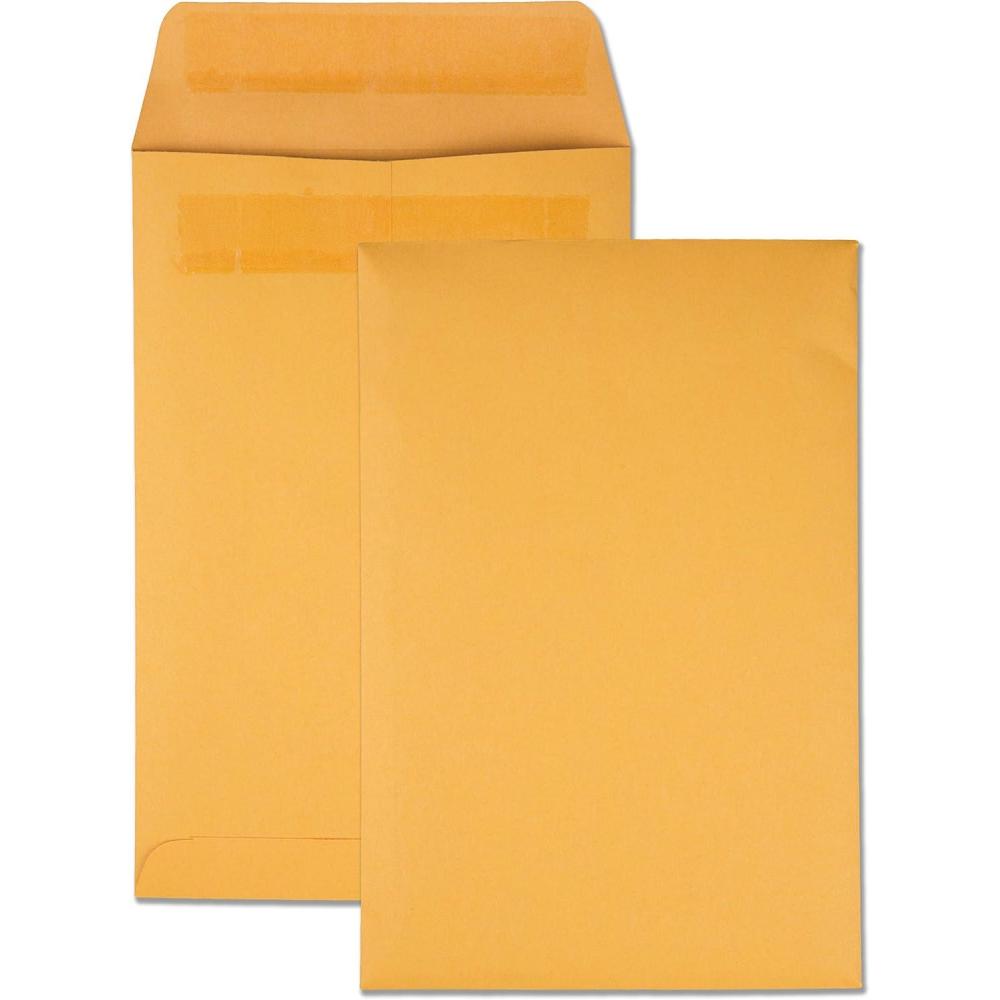 image:imageQuality Park QUA43167 RediSeal 6 x 9 Inch Kraft Catalog Envelopes 100 CountLight Brown