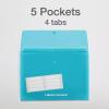 Oxford Plastic Expanding Files, 8 Pack of 5 Pocket File Organizers with 4 Tabs and Snap Closure, Letter Size Paper, 2 Black, 3 Blue, 3 Green (52005)(Black  Blue  Green)