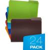 Oxford Poly File Folders, 24 Pack of Plastic File Folders, 1/3 Cut Tabs, for Letter Size Papers, Blue, Red, Orange, Light Blue, Green, Black (52004)(6)