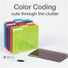 Oxford Poly File Folders, 24 Pack of Plastic File Folders, 1/3 Cut Tabs, for Letter Size Papers, Blue, Red, Orange, Light Blue, Green, Black (52004)(6)