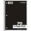 Oxford Spiral Notebook, 1-Subject, College Ruled Paper, 70 Sheets, Color May Vary, 1/Notebook (65021) (Pack of 1)(Single Notebook)