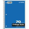 Oxford Spiral Notebook, 1-Subject, College Ruled Paper, 70 Sheets, Color May Vary, 1/Notebook (65021) (Pack of 1)(Single Notebook)