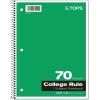 Oxford Spiral Notebook, 1-Subject, College Ruled Paper, 70 Sheets, Color May Vary, 1/Notebook (65021) (Pack of 1)(Single Notebook)