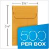 Quality Park #1 Coin and Small Parts Envelopes, Self Seal, for Home, Office, Garden, 24 lb Brown Kraft, 2-1/4 x 3-1/2 Inches, 500/Box (QUA50763)(250 Count (Pack of 1))