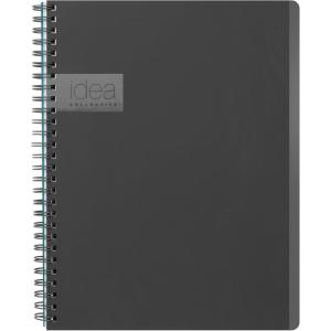 Oxford Idea Collective Professional Notebook, Double Wire-O, 9 1/2 x 6 5/8, Ruled, 80 Sheets, Gray (57013IC)