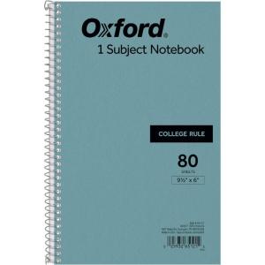 Oxford Kraft Cover Notebook, 9.5 x 6 Inches, College Rule, 80 Sheets Each, Blue Covers, Box of 24 (65121)