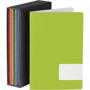 Oxford Mini Journals, 8 Pack of 4″ x 6″ Notebooks, Includes Charcoal Gray Storage Box, 48 Lined Pages, Stitch Binding, Assorted Colors (89770)