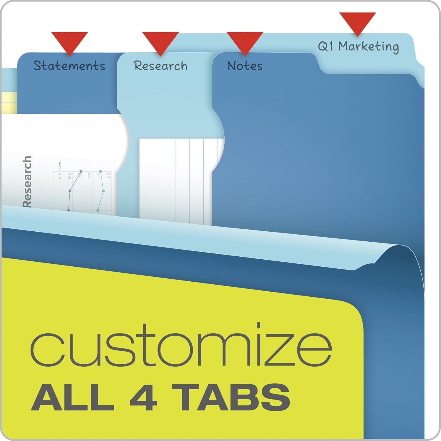 image:imagePendaflex Divide It Up File Folders Letter Size Assorted Colors 12Pack 10773Size 12 per pack Pack of 12