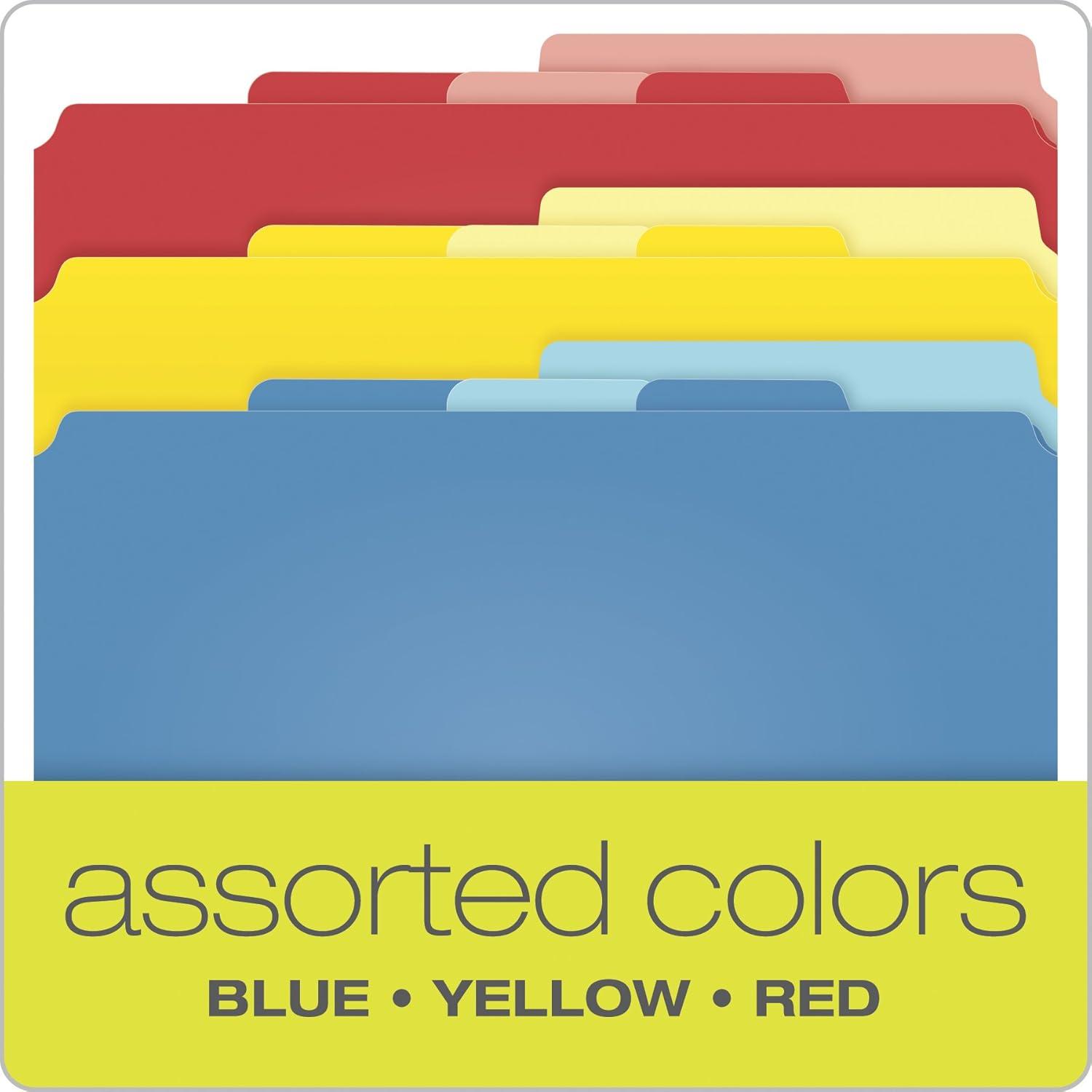 image:imagePendaflex Divide It Up File Folders Letter Size Assorted Colors 12Pack 10773Size 12 per pack Pack of 12