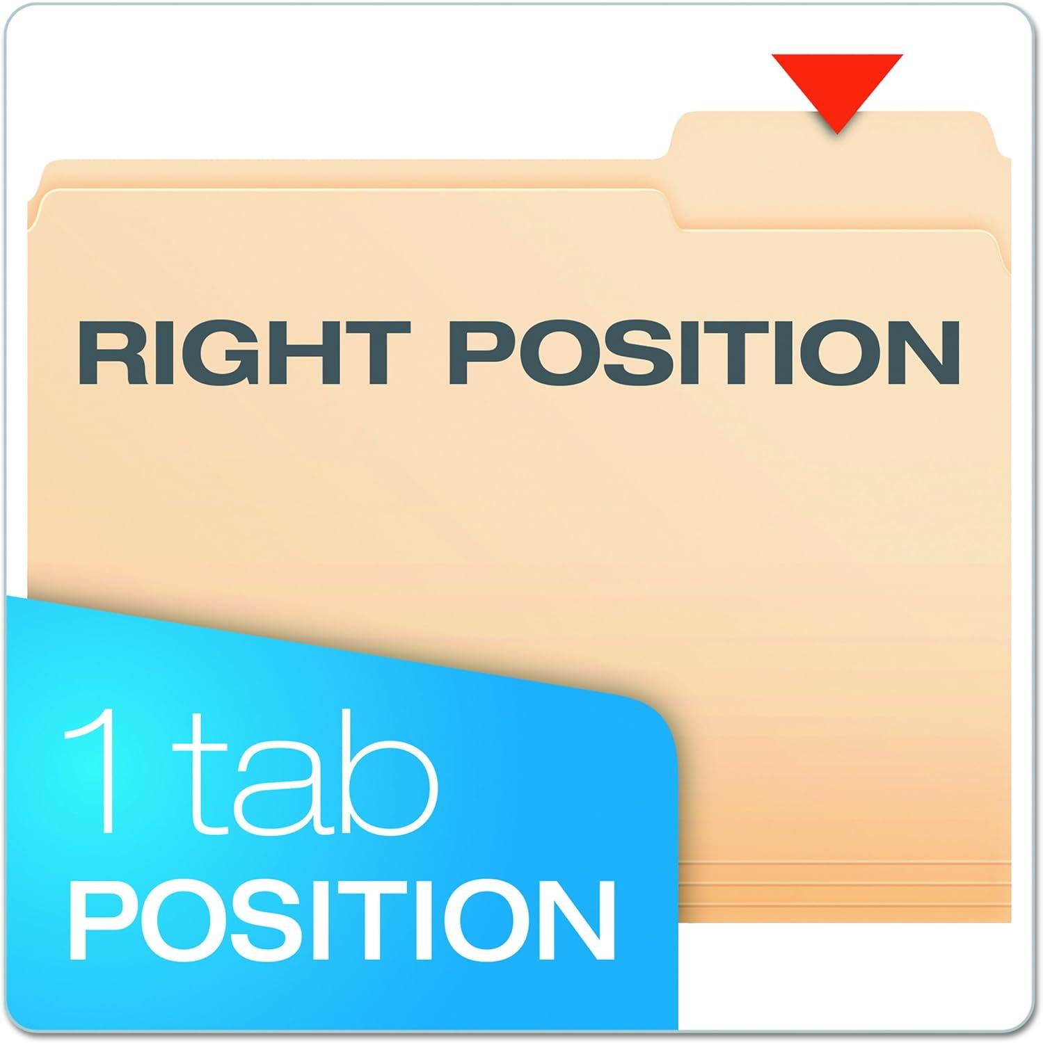 image:imagePendaflex File Folders Letter Size Manila 13 Cut 100BX 752 133Letter Pack of 5
