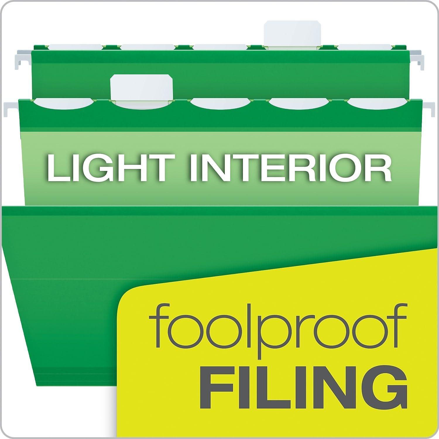 image:imagePendaflex PFX42623 ReadyTab Reinforced Hanging File Folders Letter Size Red 5 Tab 25BX 42623Bright Green