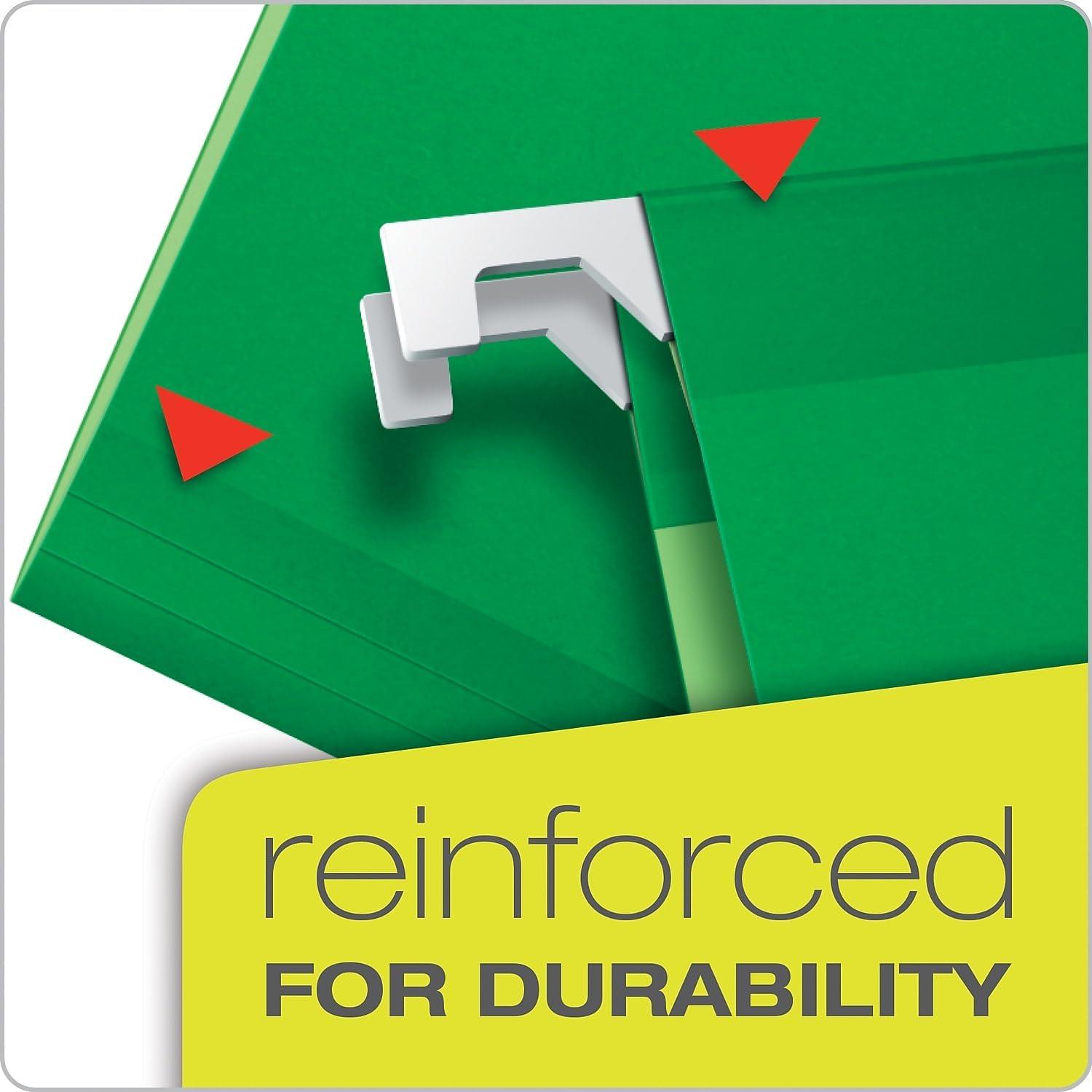 image:imagePendaflex PFX42623 ReadyTab Reinforced Hanging File Folders Letter Size Red 5 Tab 25BX 42623Bright Green