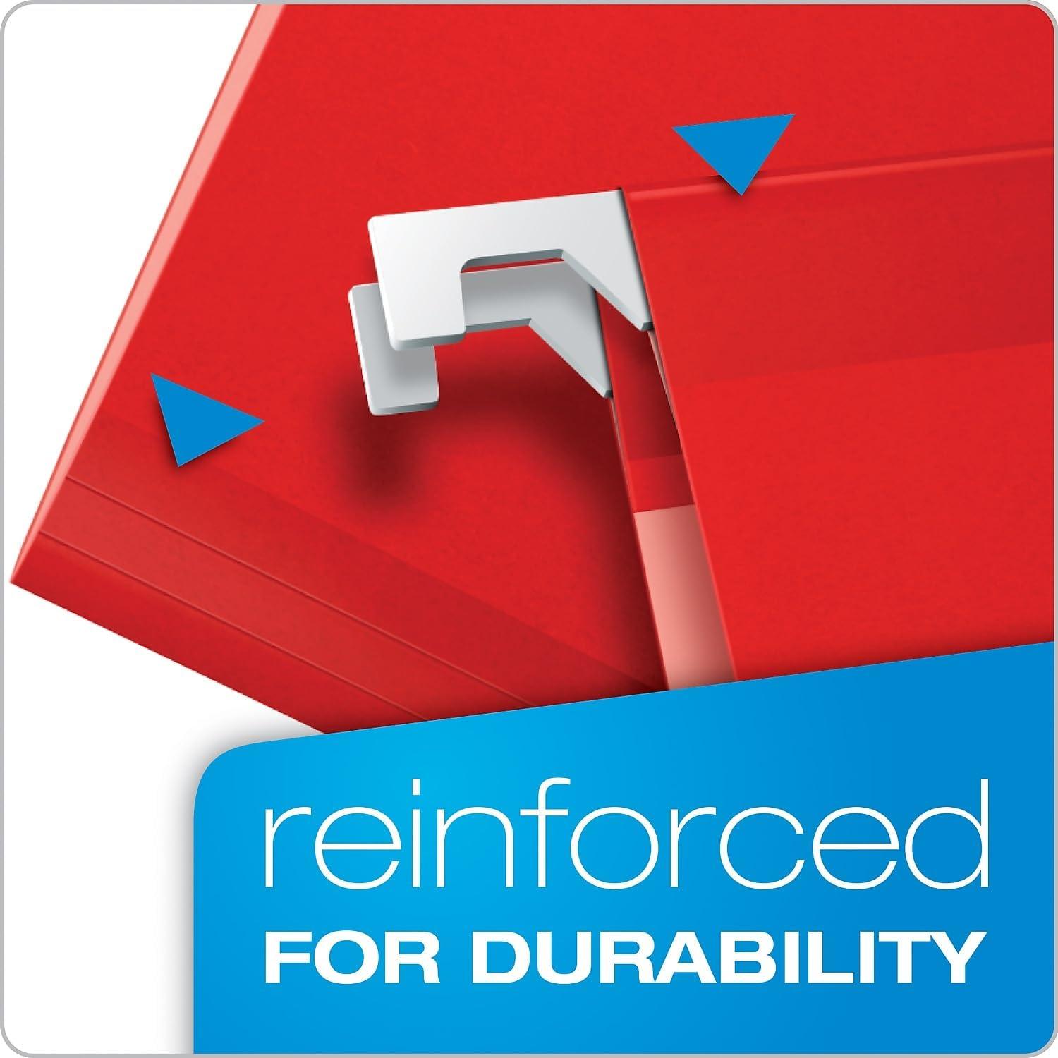image:imagePendaflex PFX42623 ReadyTab Reinforced Hanging File Folders Letter Size Red 5 Tab 25BX 42623Red
