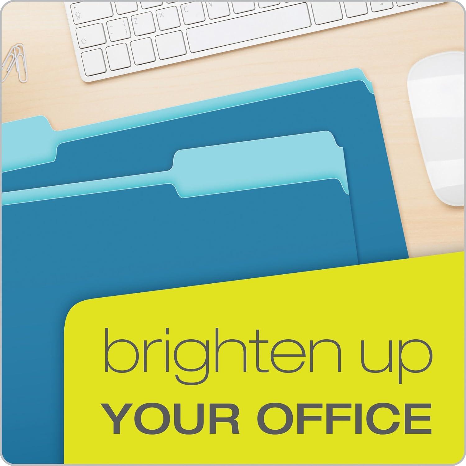 image:imagePendaflex TwoTone Color File Folders Legal Size Blue 13 Cut 100BX 153 13 BLUBluelight Blue