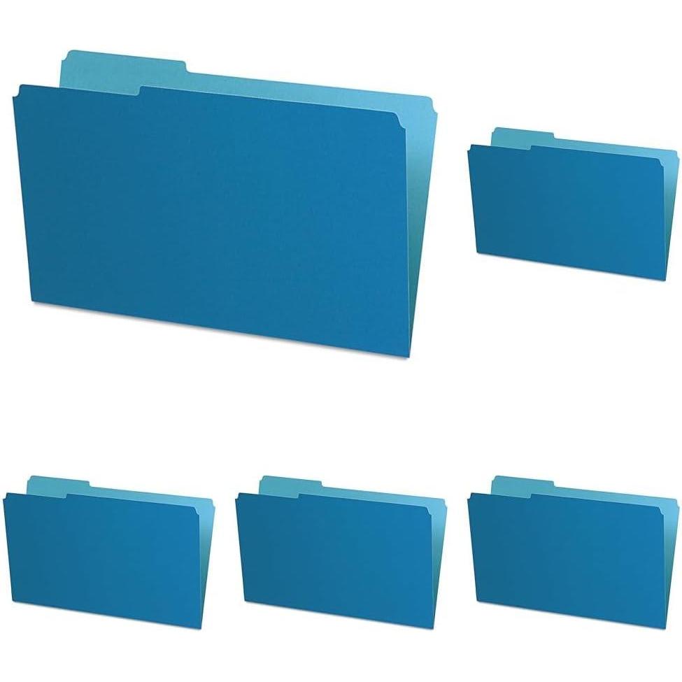 image:imagePendaflex 435013BLU Interior File Folders 13 Cut Top Tab Legal Blue Box of 100Blue