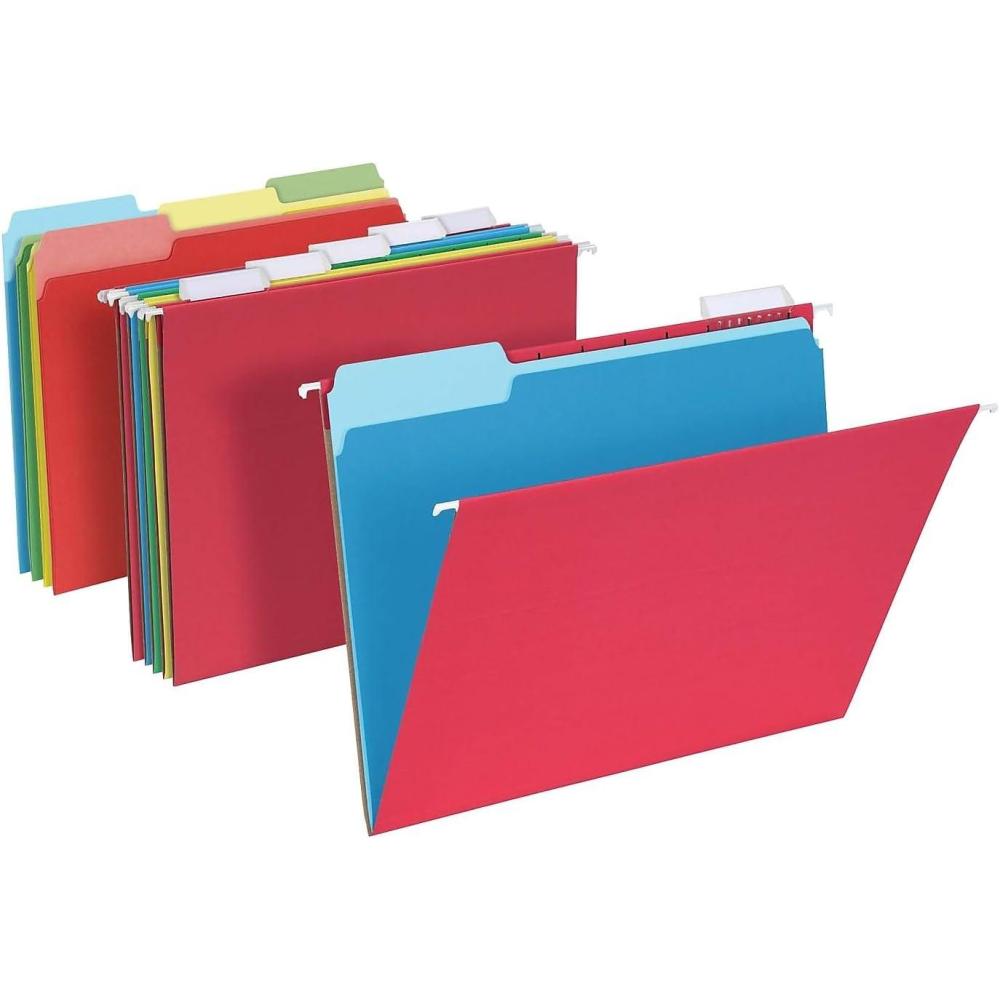 image:imagePendaflex Hanging File Folder Combo Kit 25 Hanging Folders with Tabs 50 File Folders Work from Home Starter Kit Assorted Letter Size 99199Letter