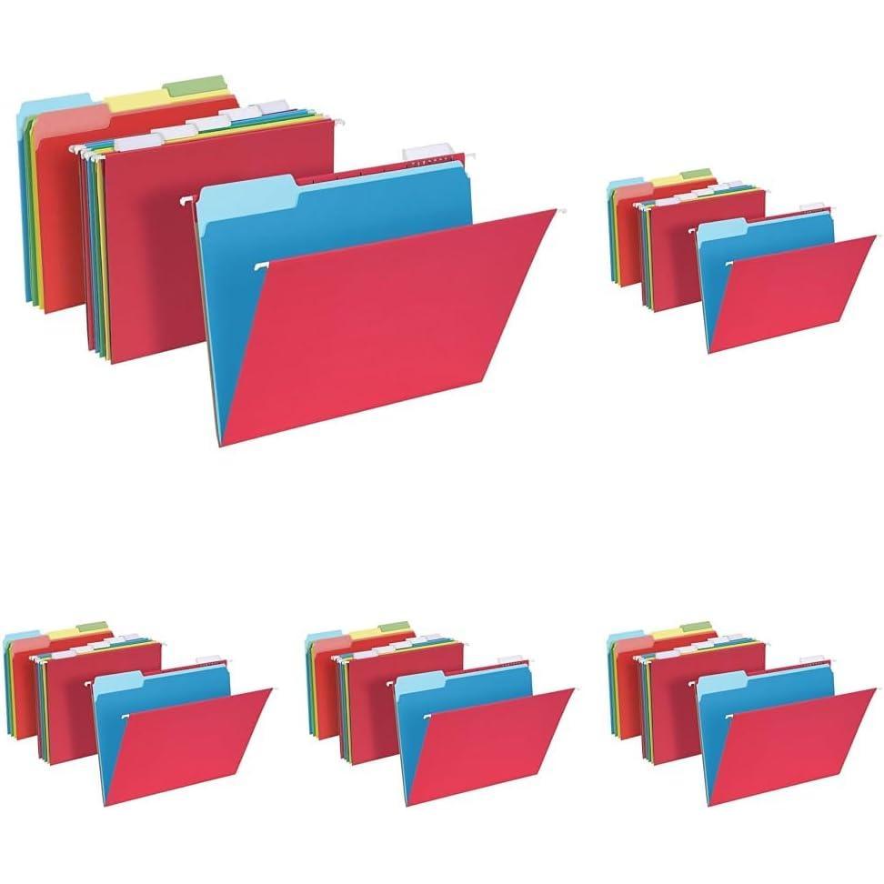 image:imagePendaflex Hanging File Folder Combo Kit 25 Hanging Folders with Tabs 50 File Folders Work from Home Starter Kit Assorted Letter Size 99199Letter Size Pack of 5