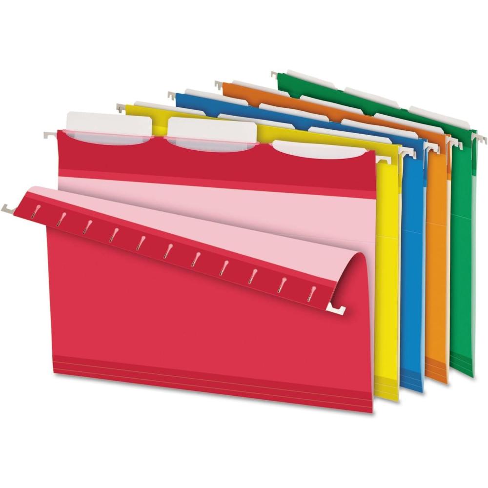image:imagePendaflex ReadyTab Reinforced Hanging File Folders Letter Size 3 Tab Assorted Colors 25BX 42621Letter