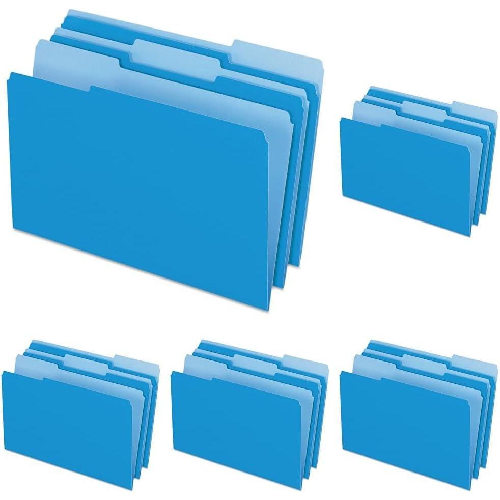 image:imagePendaflex TwoTone Color File Folders Legal Size Blue 13 Cut 100BX 153 13 BLUBluelight Blue